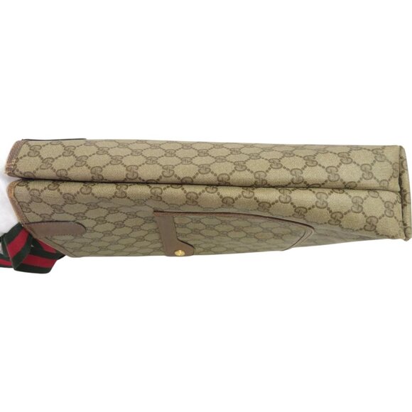 185242BR (L3) Gucci Tote Bag Sherry Line Brown PVC - Picture 5 of 14